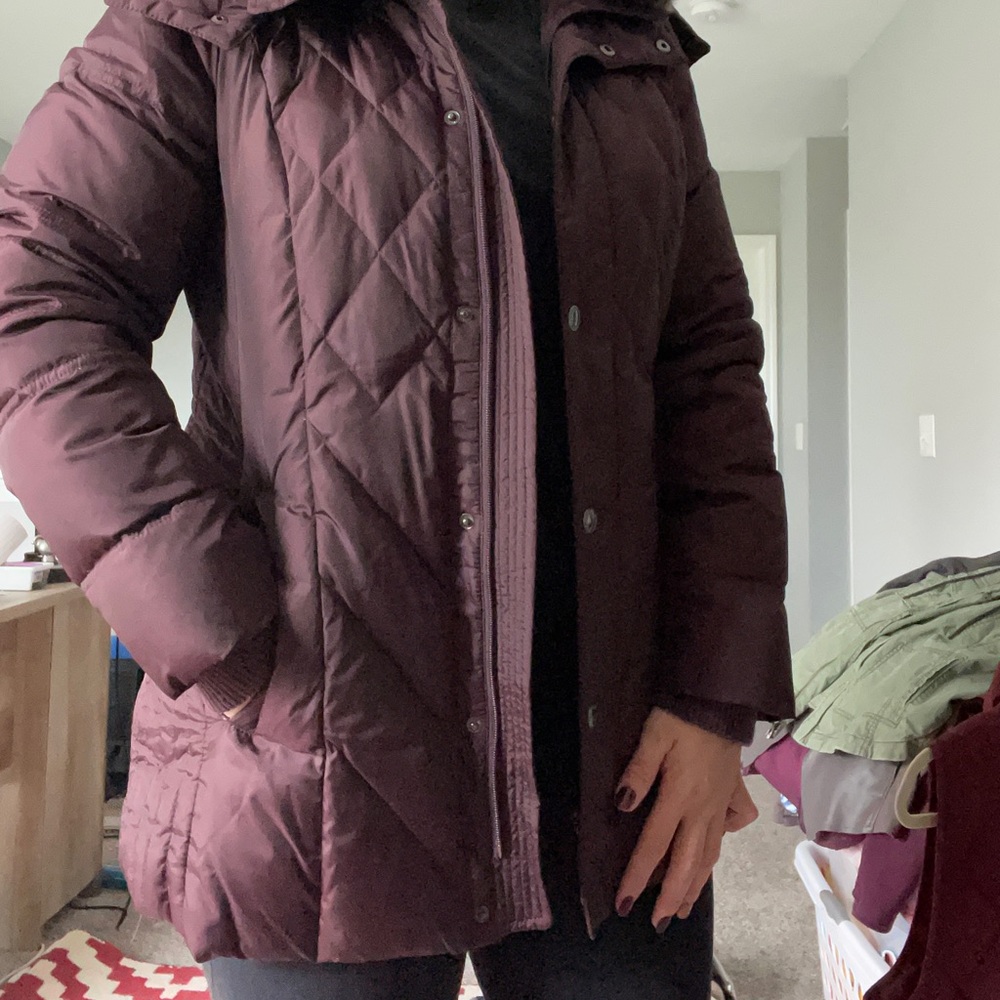 London fog parka jacket with removable hood